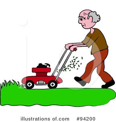 Royalty-Free (RF) Lawn Mowing Clipart Illustration by Pams Clipart - Stock Sample #94200