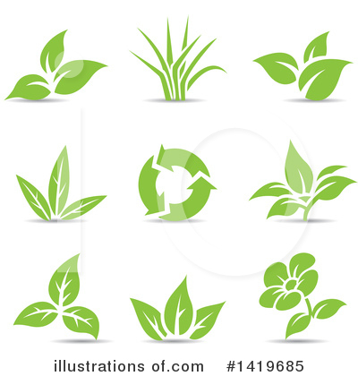 Royalty-Free (RF) Leaf Clipart Illustration by cidepix - Stock Sample #1419685