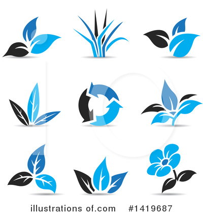 Royalty-Free (RF) Leaf Clipart Illustration by cidepix - Stock Sample #1419687