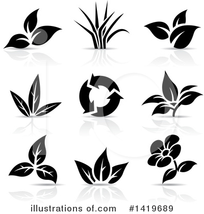 Royalty-Free (RF) Leaf Clipart Illustration by cidepix - Stock Sample #1419689