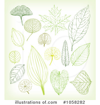 Royalty-Free (RF) Leaves Clipart Illustration by Eugene - Stock Sample #1058282