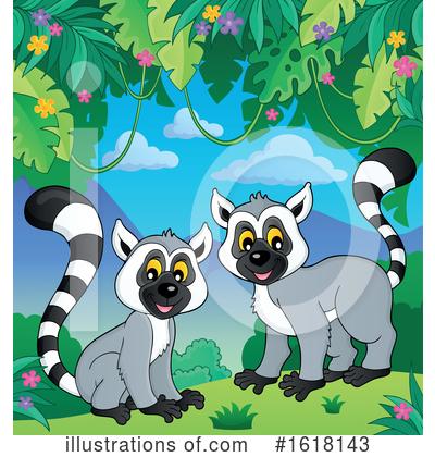 Royalty-Free (RF) Lemur Clipart Illustration by visekart - Stock Sample #1618143