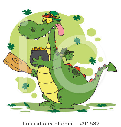 Royalty-Free (RF) Leprechaun Dragon Clipart Illustration by Hit Toon - Stock Sample #91532
