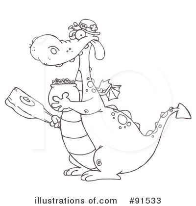 Royalty-Free (RF) Leprechaun Dragon Clipart Illustration by Hit Toon - Stock Sample #91533