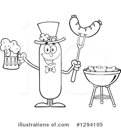 Sausage Character Clipart #1294105 by Hit Toon