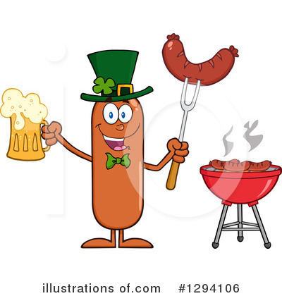 Sausage Character Clipart #1294106 by Hit Toon