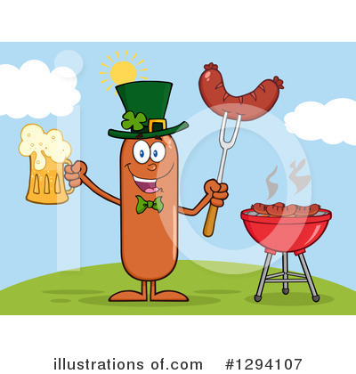 Sausage Character Clipart #1294107 by Hit Toon