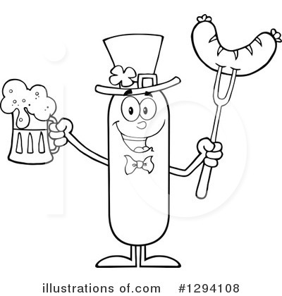 Sausage Character Clipart #1294108 by Hit Toon