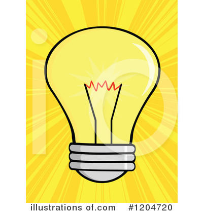 Royalty-Free (RF) Light Bulb Clipart Illustration by Hit Toon - Stock Sample #1204720