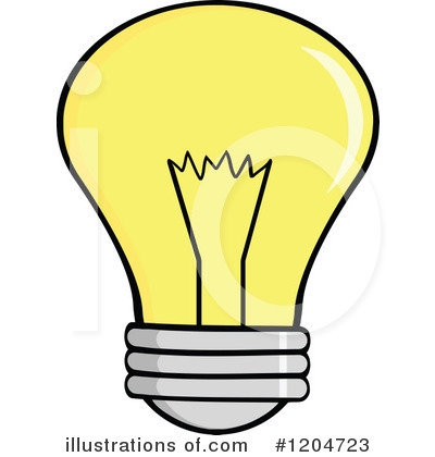 Royalty-Free (RF) Light Bulb Clipart Illustration by Hit Toon - Stock Sample #1204723
