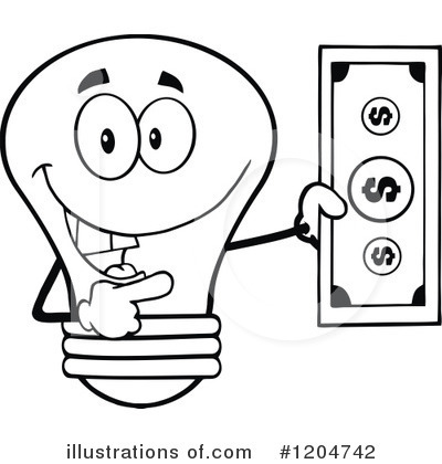 Royalty-Free (RF) Light Bulb Clipart Illustration by Hit Toon - Stock Sample #1204742