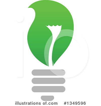 Green Light Bulb Clipart #1349596 by Vector Tradition SM