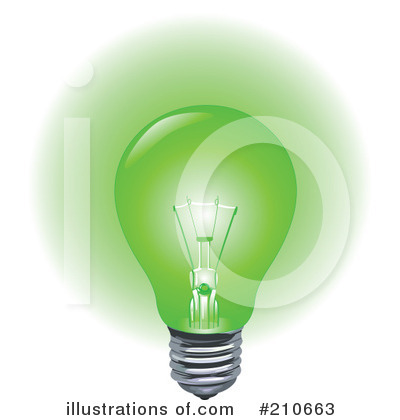 Green Light Bulb Clipart #210663 by yayayoyo