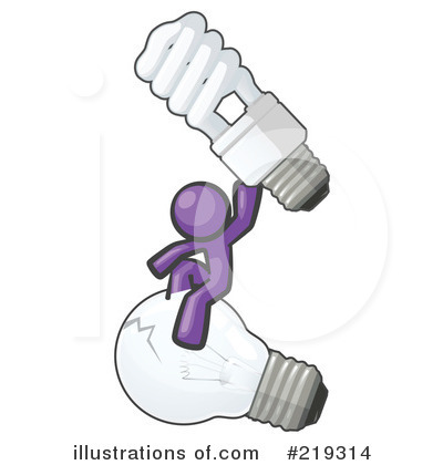 Royalty-Free (RF) Light Bulb Clipart Illustration by Leo Blanchette - Stock Sample #219314