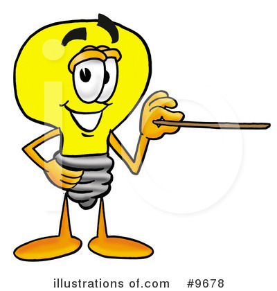 Royalty-Free (RF) Light Bulb Clipart Illustration by Mascot Junction - Stock Sample #9678