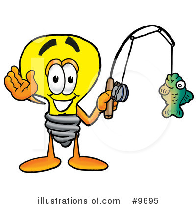 Royalty-Free (RF) Light Bulb Clipart Illustration by Mascot Junction - Stock Sample #9695