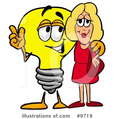 Royalty-Free (RF) Light Bulb Clipart Illustration by Mascot Junction - Stock Sample #9719