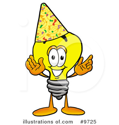 Royalty-Free (RF) Light Bulb Clipart Illustration by Mascot Junction - Stock Sample #9725