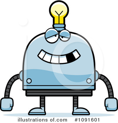 Light Bulb Robot Clipart #1091601 by Cory Thoman