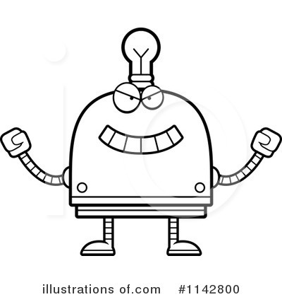Royalty-Free (RF) Light Bulb Robot Clipart Illustration by Cory Thoman - Stock Sample #1142800