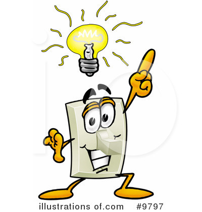 Royalty-Free (RF) Light Switch Clipart Illustration by Mascot Junction - Stock Sample #9797