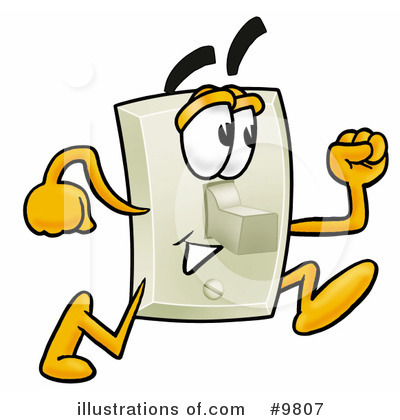 Light Switch Character Clipart #9807 by Mascot Junction