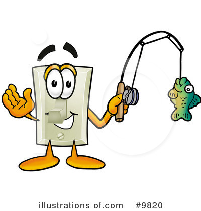 Royalty-Free (RF) Light Switch Clipart Illustration by Mascot Junction - Stock Sample #9820