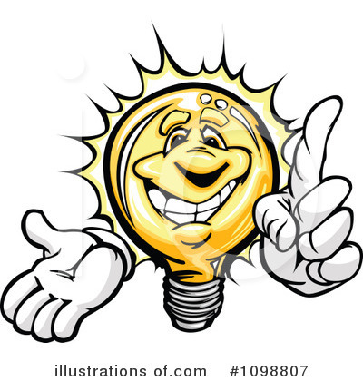 Royalty-Free (RF) Lightbulb Clipart Illustration by Chromaco - Stock Sample #1098807