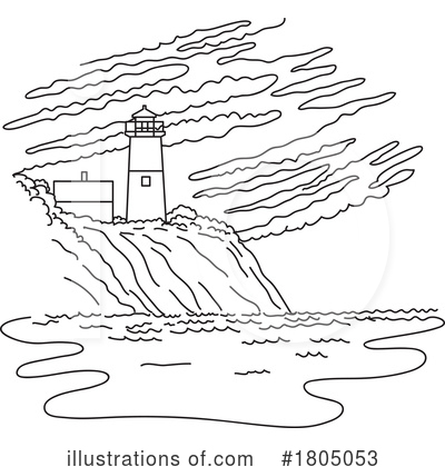 Royalty-Free (RF) Lighthouse Clipart Illustration by patrimonio - Stock Sample #1805053