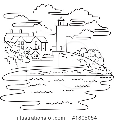 Royalty-Free (RF) Lighthouse Clipart Illustration by patrimonio - Stock Sample #1805054