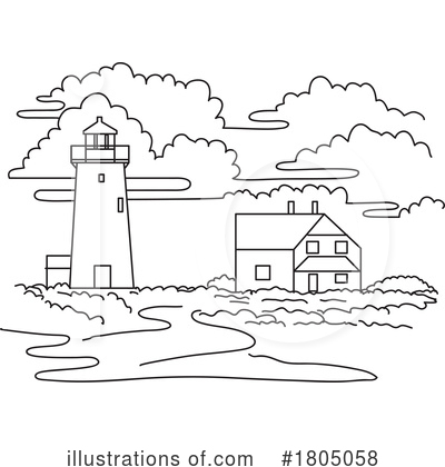 Royalty-Free (RF) Lighthouse Clipart Illustration by patrimonio - Stock Sample #1805058