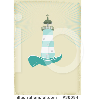 Royalty-Free (RF) Lighthouse Clipart Illustration by Eugene - Stock Sample #36094