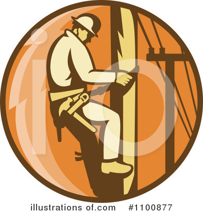 Royalty-Free (RF) Lineman Clipart Illustration by patrimonio - Stock Sample #1100877