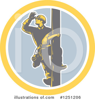 Royalty-Free (RF) Lineman Clipart Illustration by patrimonio - Stock Sample #1251206