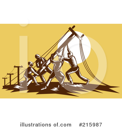Royalty-Free (RF) Lineman Clipart Illustration by patrimonio - Stock Sample #215987