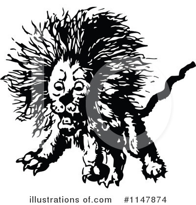 Royalty-Free (RF) Lion Clipart Illustration by Prawny Vintage - Stock Sample #1147874