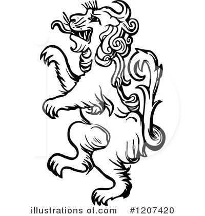 Royalty-Free (RF) Lion Clipart Illustration by Prawny Vintage - Stock Sample #1207420