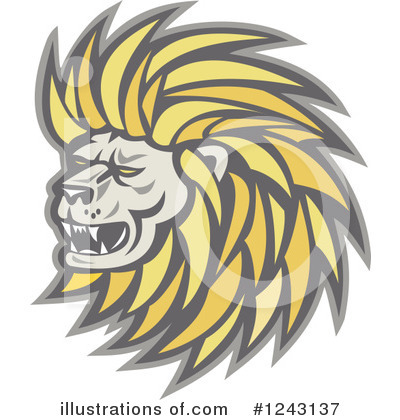 Royalty-Free (RF) Lion Clipart Illustration by patrimonio - Stock Sample #1243137