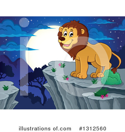 Royalty-Free (RF) Lion Clipart Illustration by visekart - Stock Sample #1312560