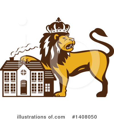 Royalty-Free (RF) Lion Clipart Illustration by patrimonio - Stock Sample #1408050