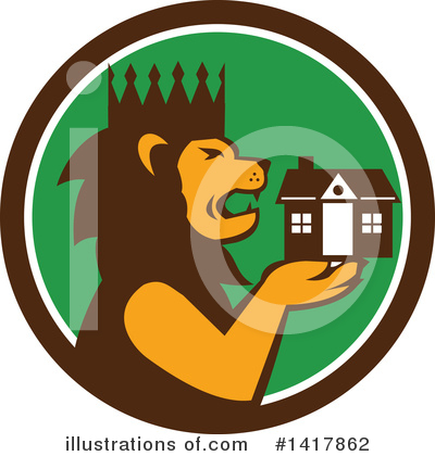 Royalty-Free (RF) Lion Clipart Illustration by patrimonio - Stock Sample #1417862
