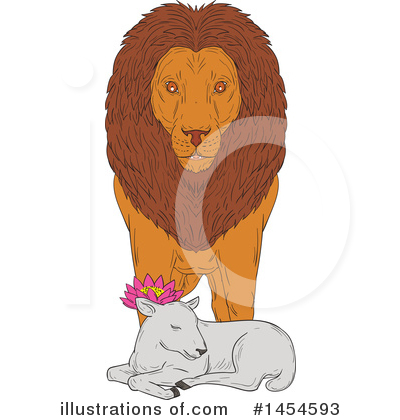 Royalty-Free (RF) Lion Clipart Illustration by patrimonio - Stock Sample #1454593
