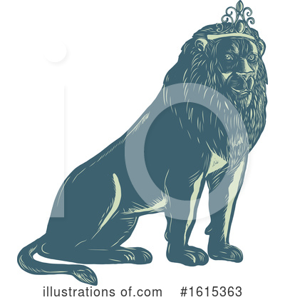 Royalty-Free (RF) Lion Clipart Illustration by patrimonio - Stock Sample #1615363