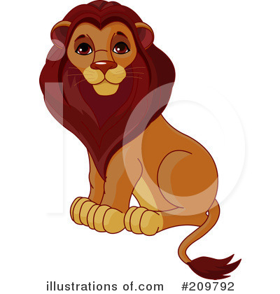 Royalty-Free (RF) Lion Clipart Illustration by Pushkin - Stock Sample #209792