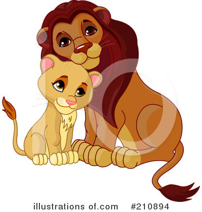Royalty-Free (RF) Lion Clipart Illustration by Pushkin - Stock Sample #210894
