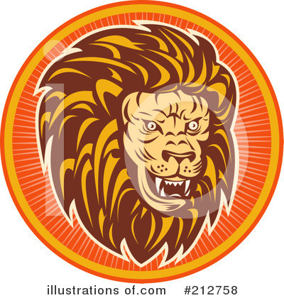 Royalty-Free (RF) Lion Clipart Illustration by patrimonio - Stock Sample #212758