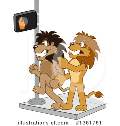 Royalty-Free (RF) Lion School Mascot Clipart Illustration by Mascot Junction - Stock Sample #1361761
