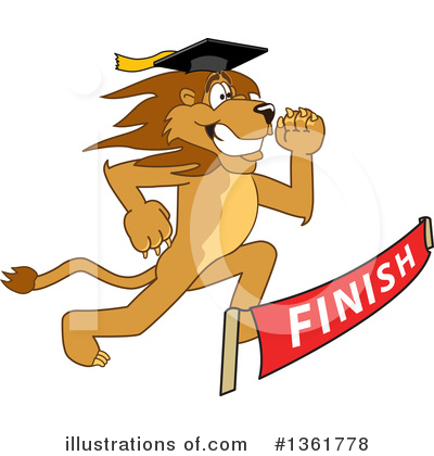 Royalty-Free (RF) Lion School Mascot Clipart Illustration by Mascot Junction - Stock Sample #1361778
