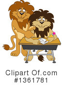 Lion School Mascot Clipart #1361781 by Mascot Junction