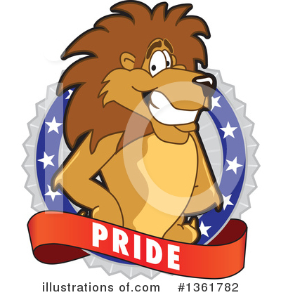 Royalty-Free (RF) Lion School Mascot Clipart Illustration by Mascot Junction - Stock Sample #1361782